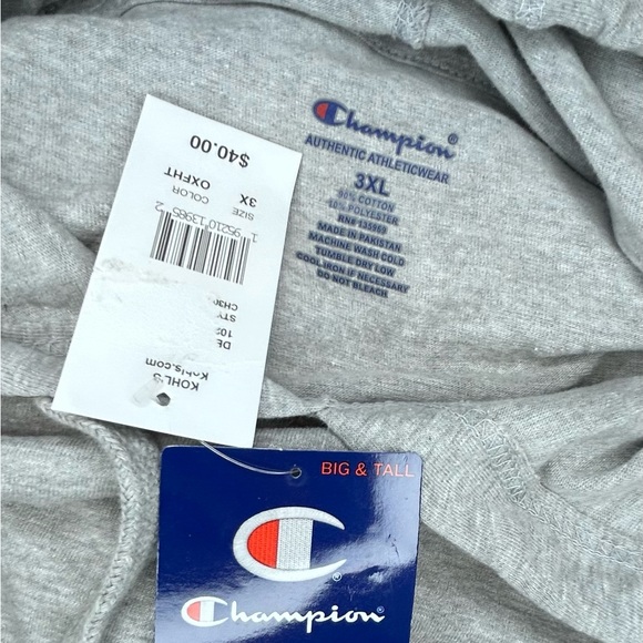 Champion Mens Midweight Jersey Logo Pullover Hoodie Activewear Athletic Gray 3X - Picture 9 of 11